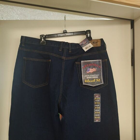 New Architect Relaxed Fit Dark Blue Jeans Size Men's 42/30 - Picture 3 of 3
